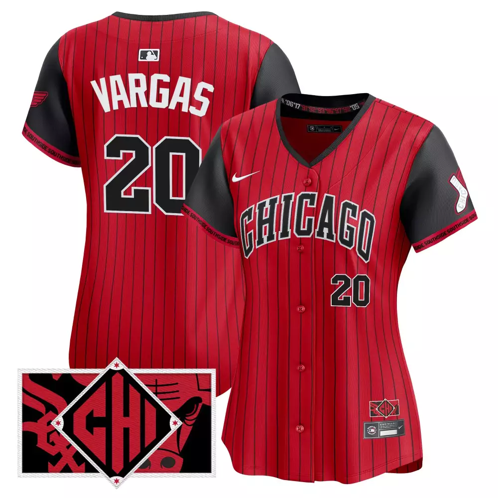 Vargas 20 Chicago White Sox Red Vapor Jersey | Embroidered Patch 2025 | For Women | For Men, Women & Youth
