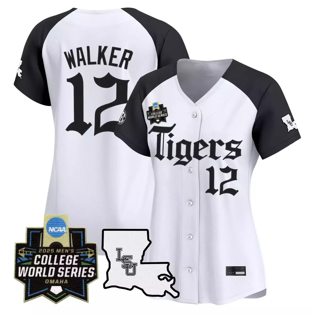 Walker 12 LSU Tigers 2025 Vapor Jersey | White College World Series Edition | Fan Gear for Men, Women & Youth