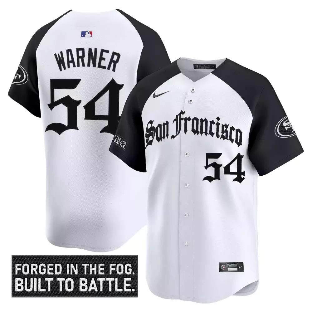 Warner 54 Men's Vapor Jersey | San Francisco 49ers White Black Fog Edition 2023 | Trendy Fan Gear | For Men, Women & Youth