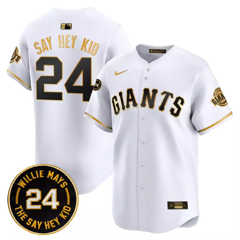 Willie Mays San Francisco Giants 2024 White Stitched Vapor Jersey | Say Hey Kid Patch | Fan Gear for Men | For Game Day