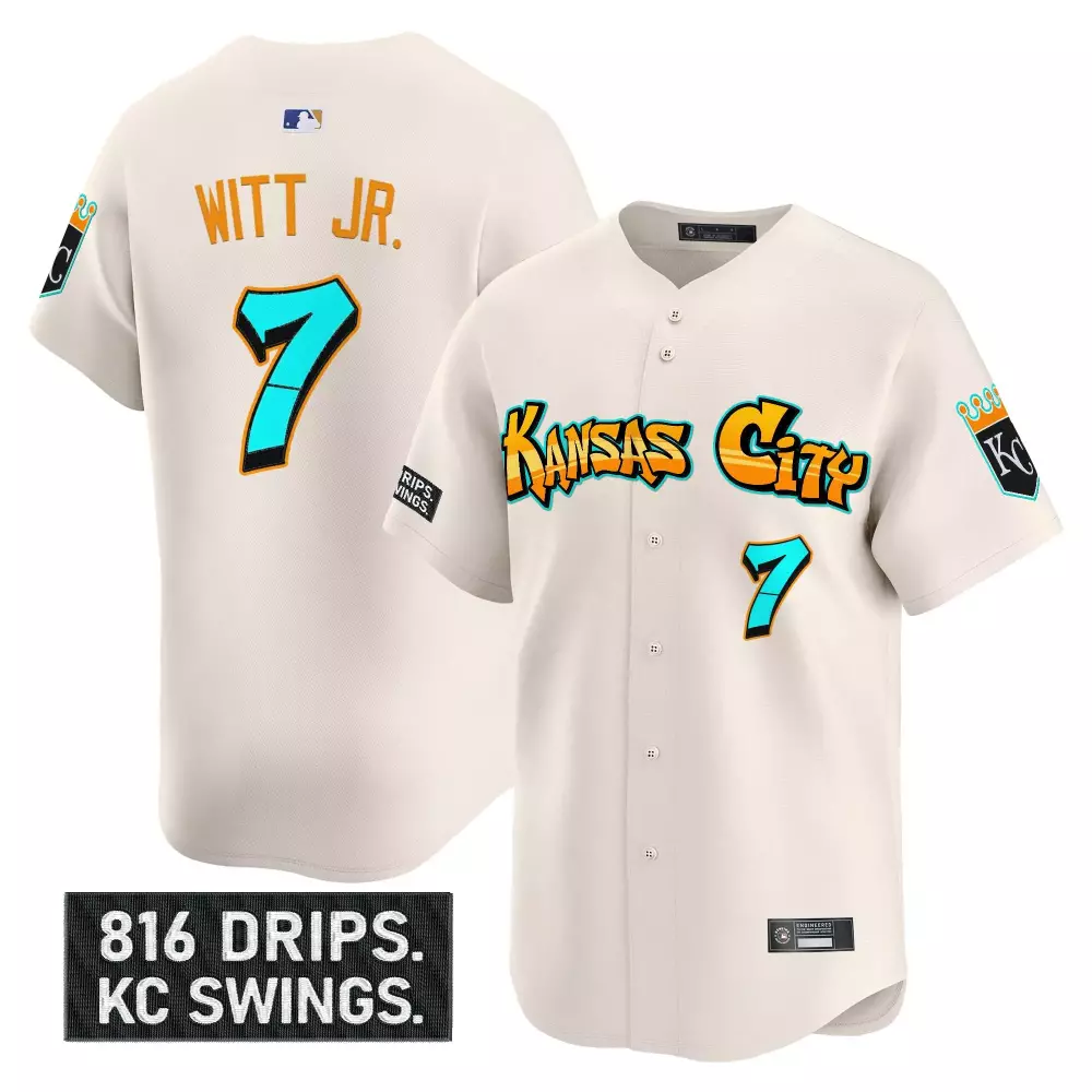 Witt Jr. Kansas City Royals 2023 Vapor Jersey | Cream Edition with 816 Drips Patch | Limited Edition for Men, Women & Youth