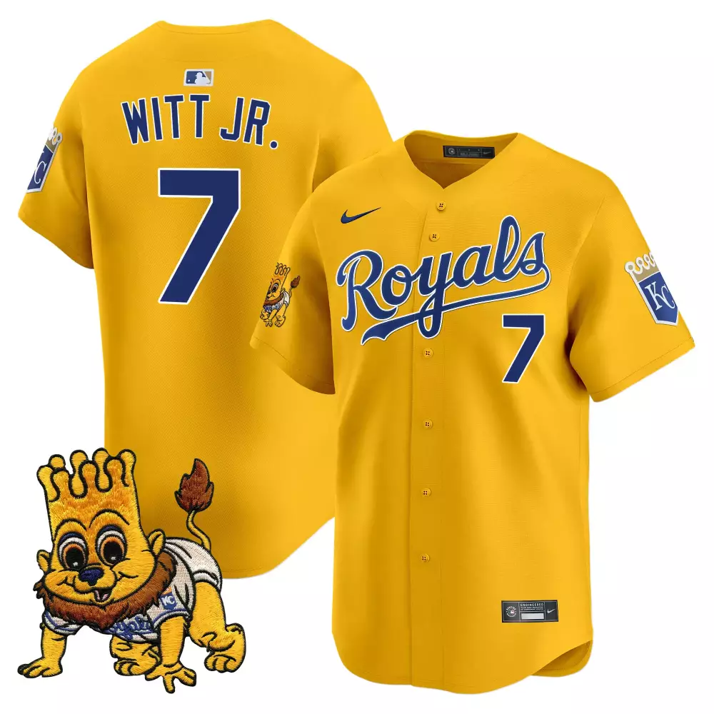 Witt Jr. Kansas City Royals 2023 Stitched Vapor Jersey | Yellow Patch Edition | Limited Edition for Men, Women & Youth