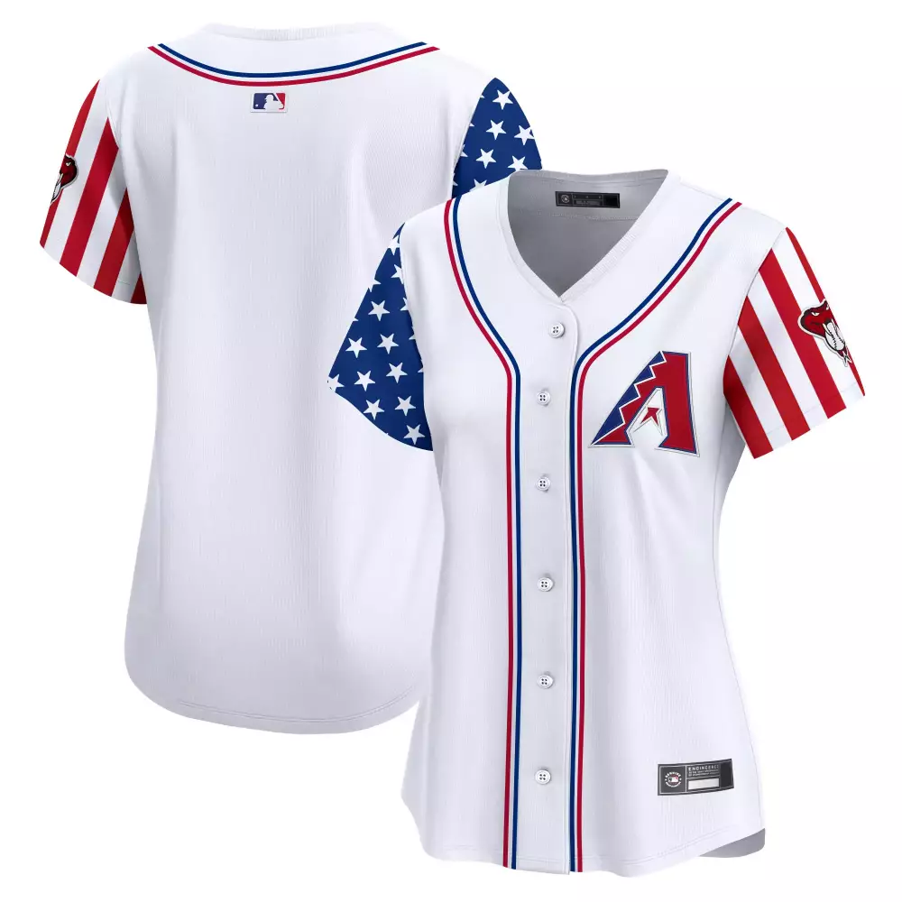Women's Arizona Diamondbacks 2025 Independence Day Vapor Jersey | White Stitched Embroidered Patch | Fan Gear for Women