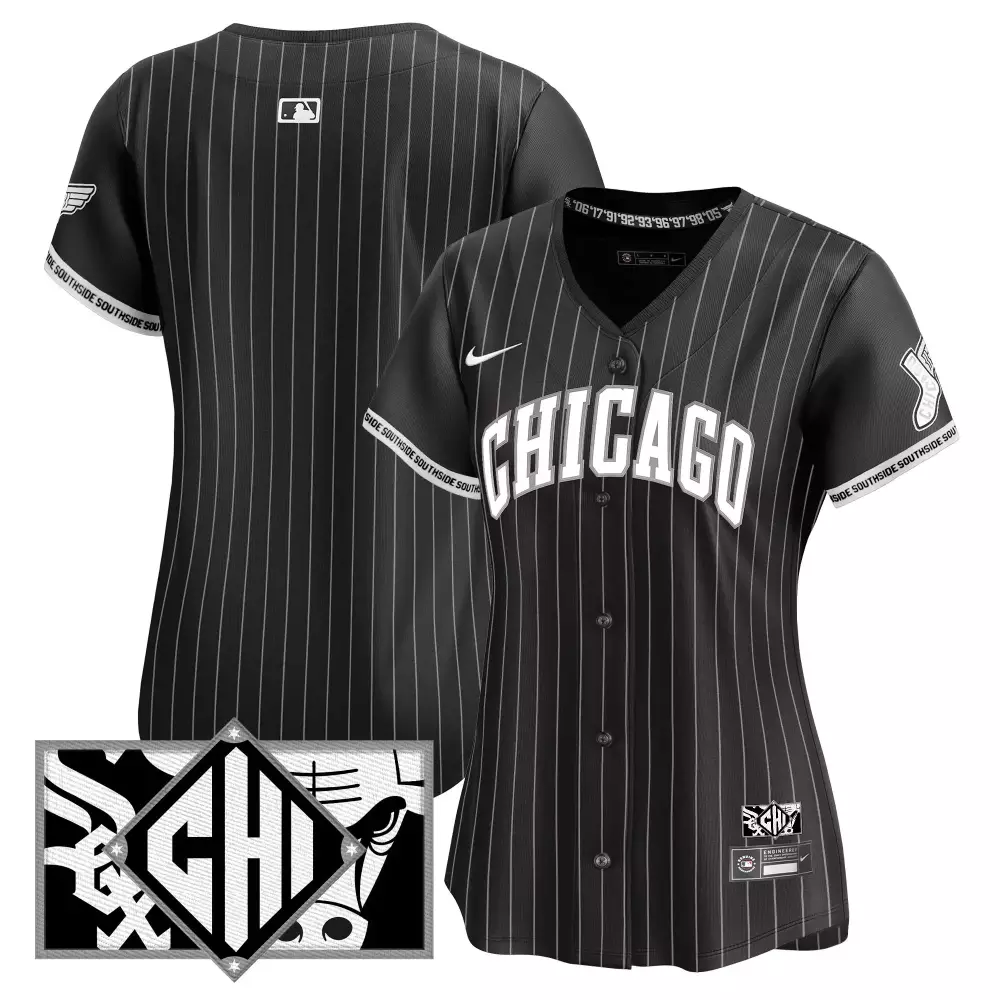 Women's Chicago White Sox 2025 City Connect Vapor Premier Jersey | Black with Embroidered Patch | Limited Edition Fan Gear | For Men, Women & Youth