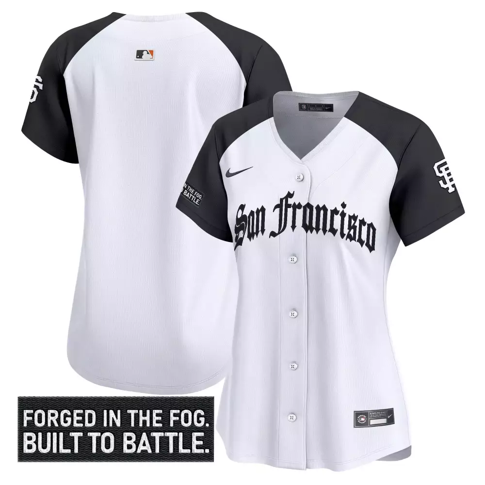 San Francisco Giants Women's Vapor Jersey | White Black Forged in the Fog Patch 2023 Fan Gear | For Men, Women & Youth
