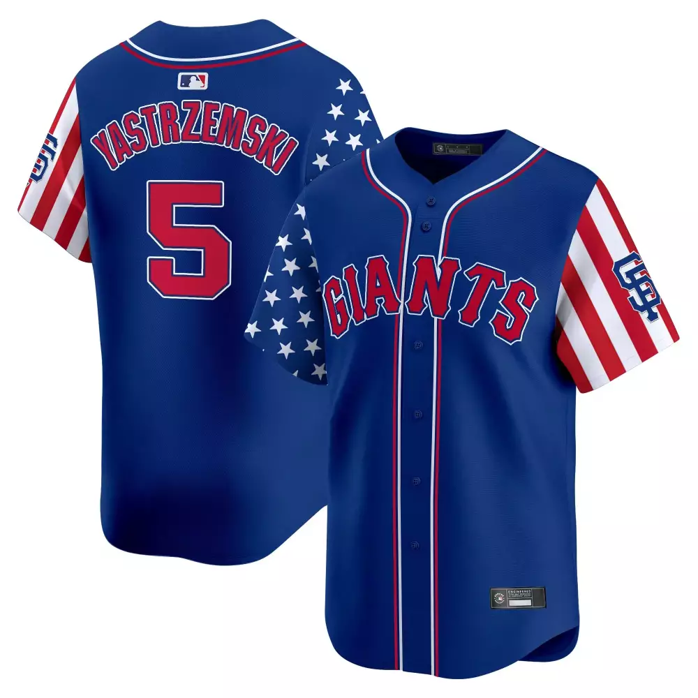 Yastrzemski 5 Men's Stitched Vapor Jersey | San Francisco Giants 2025 Independence Day Blue Fan Gear | For Men, Women & Youth