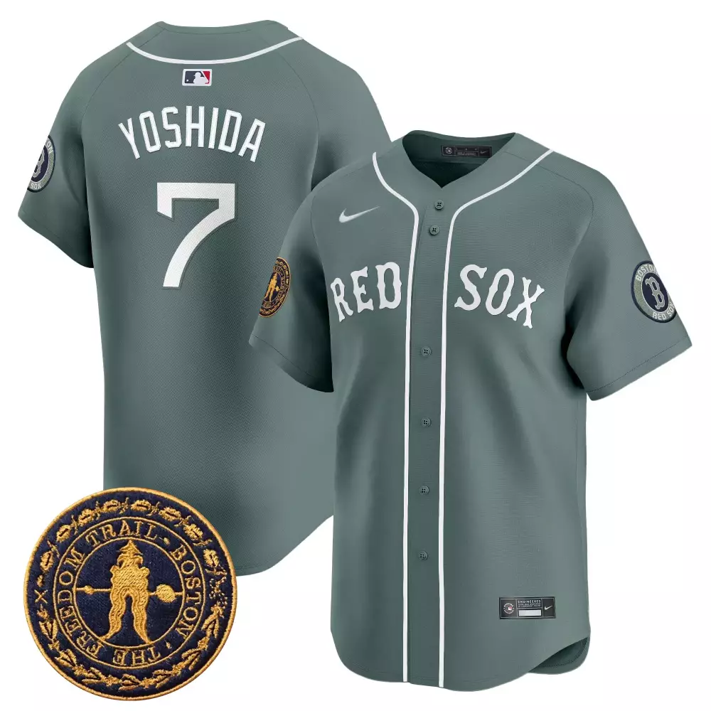 Yoshida 7 Boston Red Sox 2023 Stitched Vapor Jersey | Gray Freedom Trail Patch | Quality Fan Gear for Men, Women & Youth