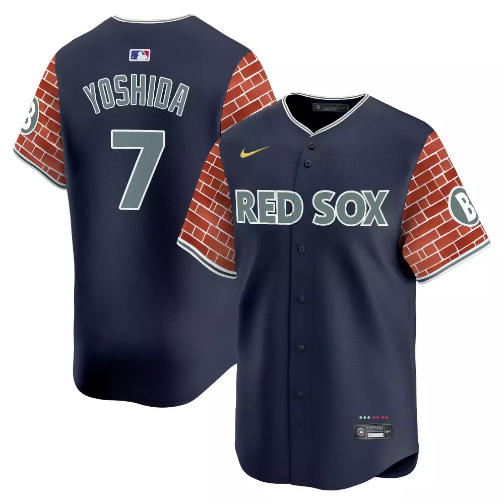 Yoshida 7 Boston Red Sox 2025 Navy Brick Style Stitched Vapor Jersey | Trendy Fan Gear for Men, Women & Youth