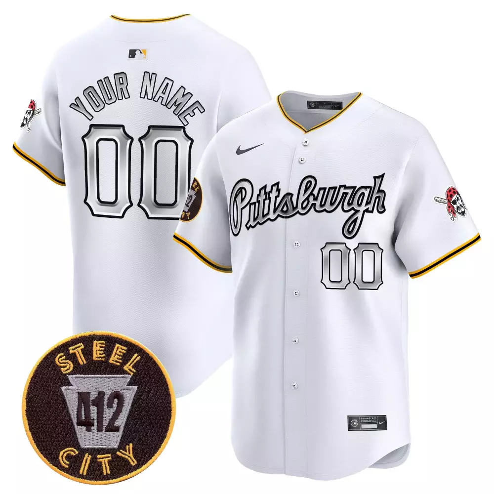 Your Name 00 Men's Pittsburgh Pirates Jersey | Stitched Vapor Edition White 412 Patch 2023 | Fan Gear for Men, Women & Youth