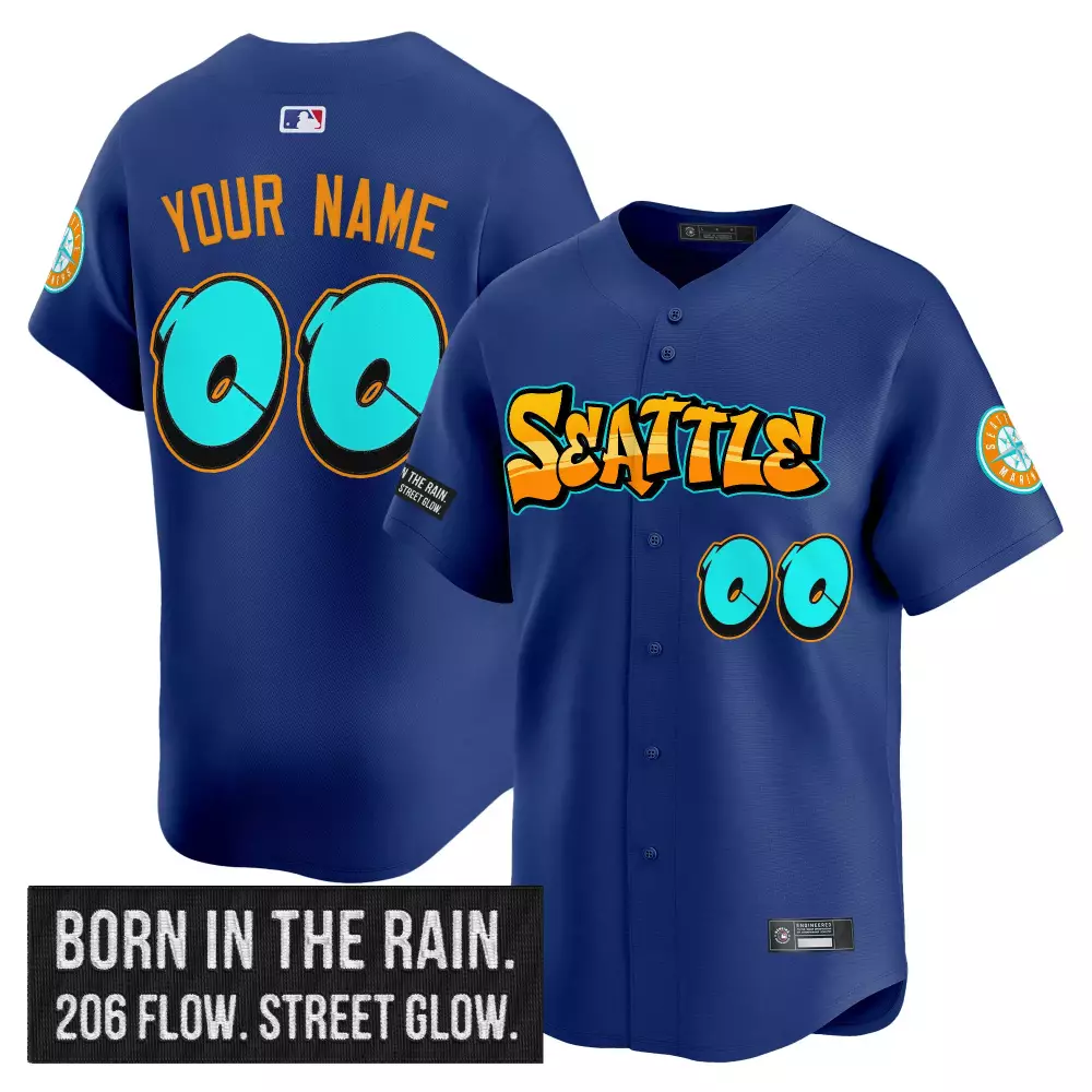Your Name 00 Men's Stitched Vapor Jersey | Seattle Mariners Emerald Drop Edition 2023 | Custom Fan Gear | For Men, Women & Youth
