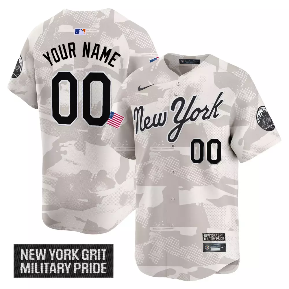 Your Name 00 New York Mets 2025 Vapor Jersey | Military Pride Gray Stitched | Limited Edition Fan Gear | For Men, Women & Youth
