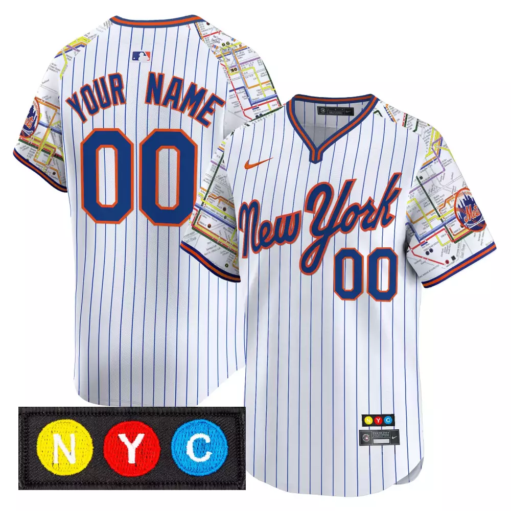 Your Name 00 New York Mets Vapor Jersey | White with NYC Patch 2023 | Game Day Outfit | For Men, Women & Youth