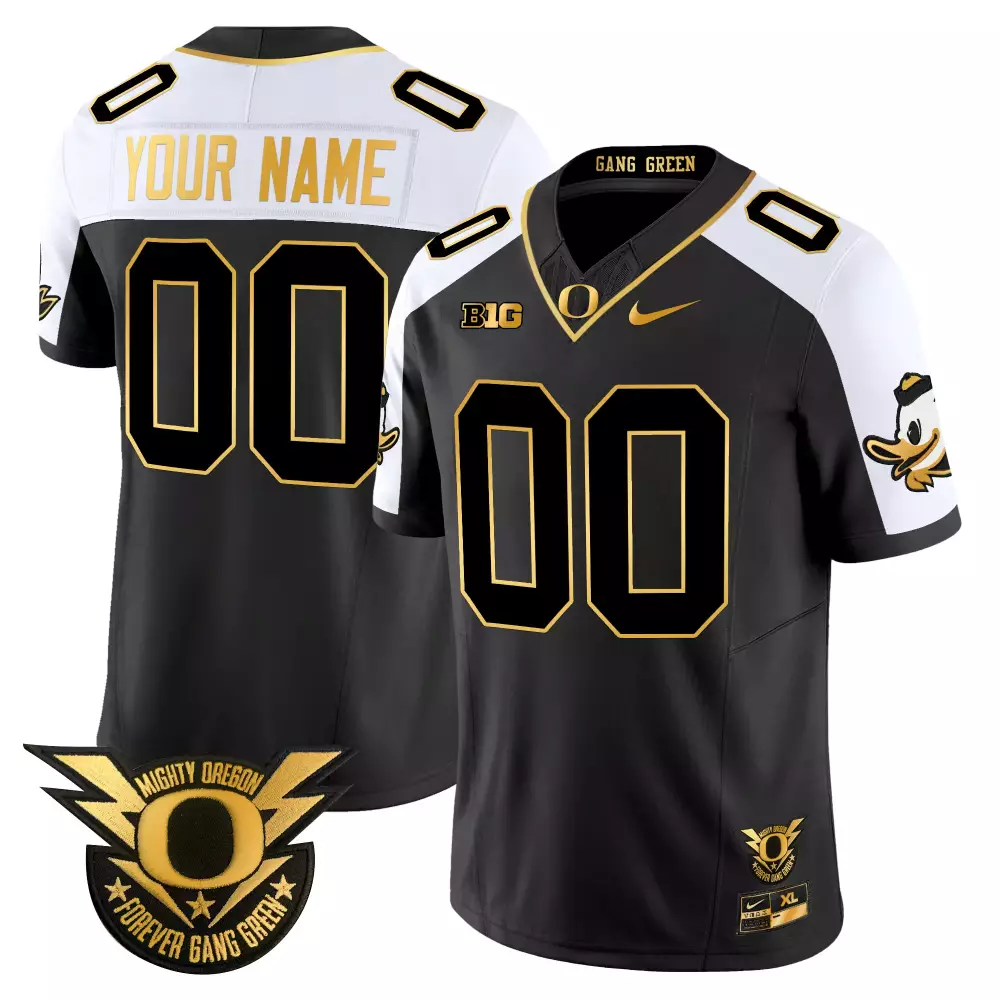 Your Name 00 Oregon Ducks Black Vapor Jersey | Gang Green Embroidered Patch 2024 | Fan Gear for Men, Women & Youth