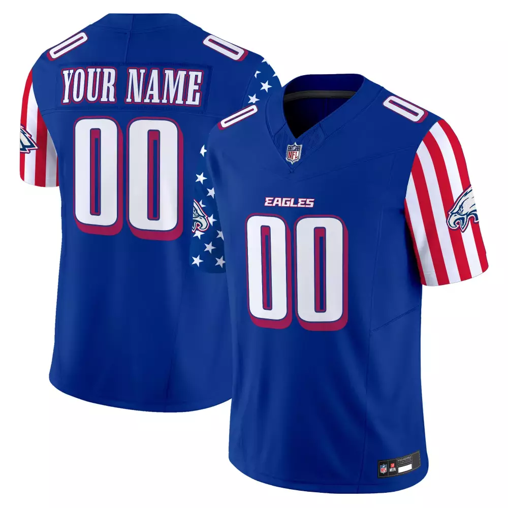 Your Name 00 Philadelphia Eagles Blue Vapor Jersey | Independence Day 2025 Stitched Edition | For Men, Women & Youth
