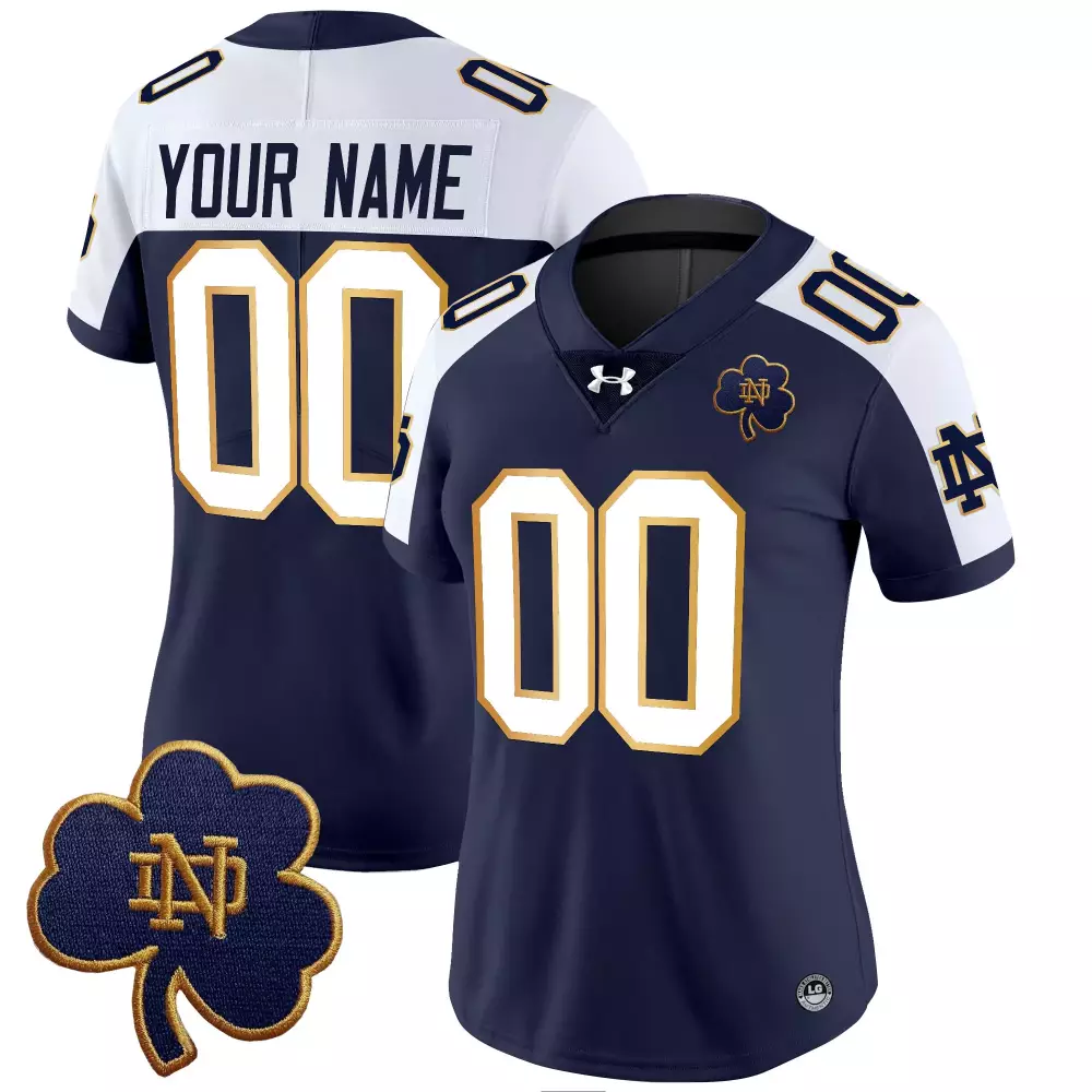 Notre Dame Fighting Irish 2025 Women’s Navy Vapor Limited Jersey | Embroidered Patch | For Wom