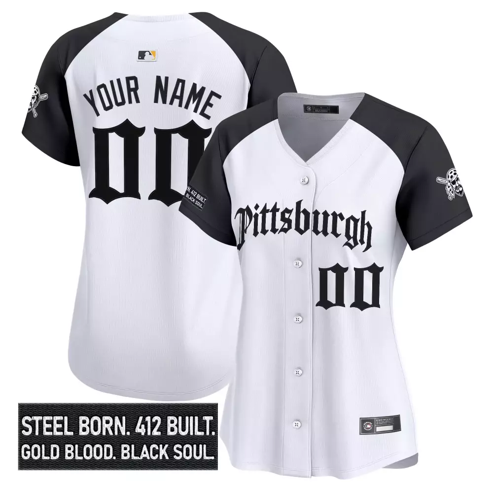 Your Name 00 Women's Pittsburgh Pirates White Vapor Jersey | Steel City Edition 2023 | Limited Edition Fan Gear | For Men, Women & Youth