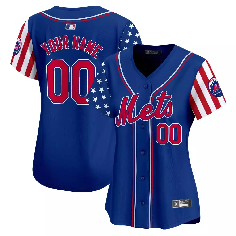 Your Name 00 Women's Stitched Vapor Jersey | New York Mets 2025 Independence Day Blue | For Men, Women & Youth