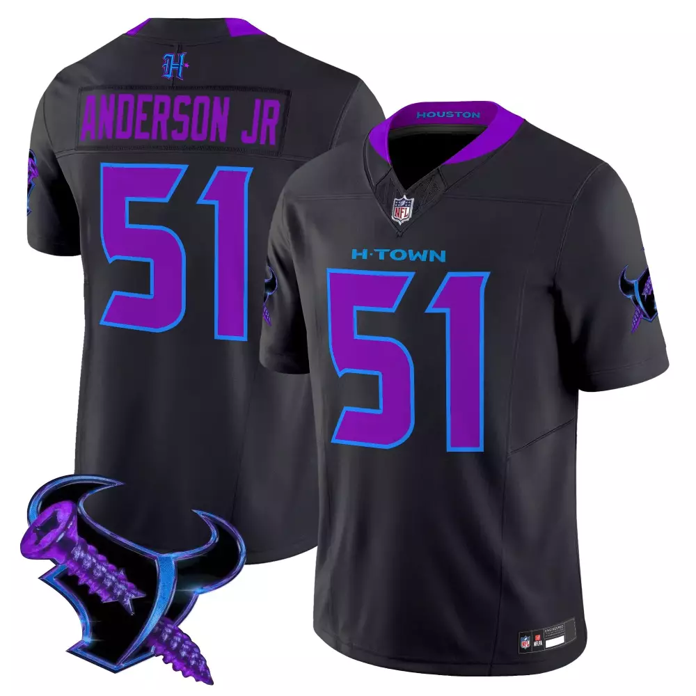 Anderson Jr. 51 Houston Texans 2025 Black Vapor Limited Jersey | Stitched Edition | Game Day Outfit | For Men, Women & Youth