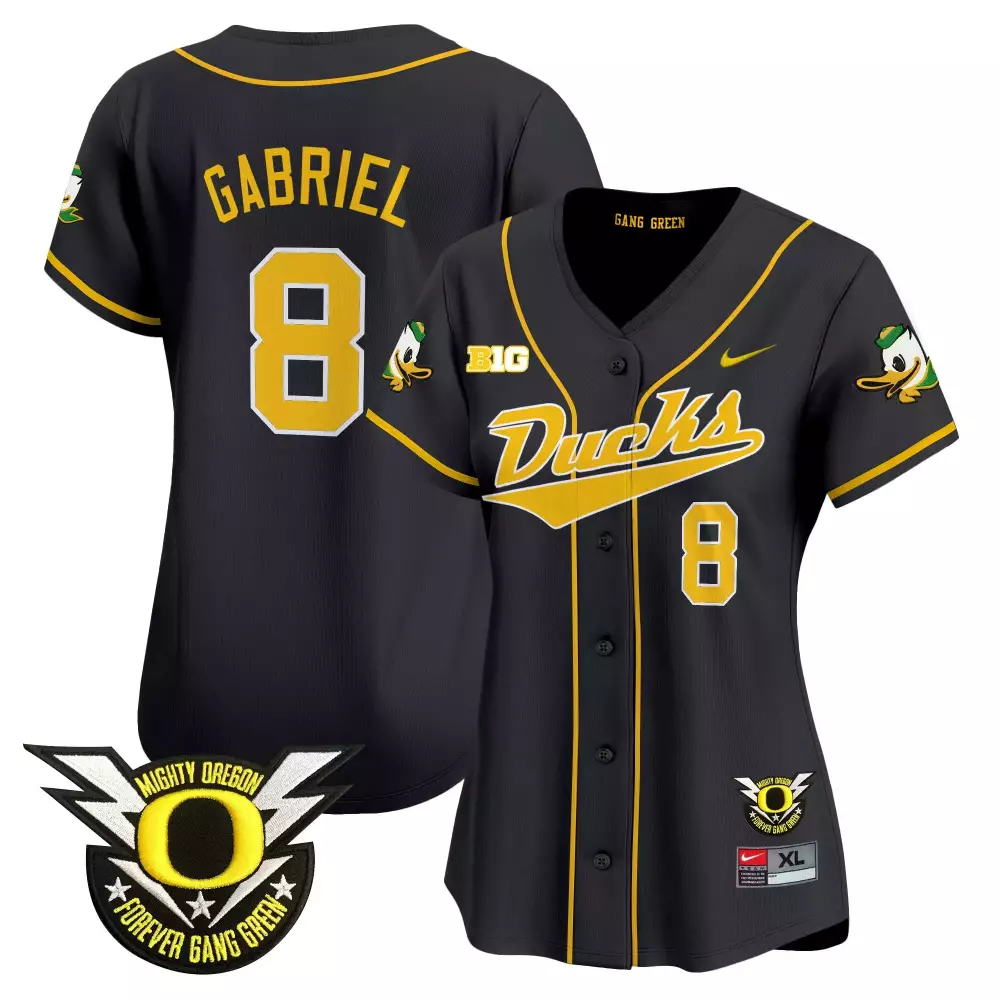 Gabriel 8 Oregon Ducks 2024 Black Stitched Vapor Jersey | Forever Gang Green Style | Fan Gear for Game Day | For Men, Women & Youth