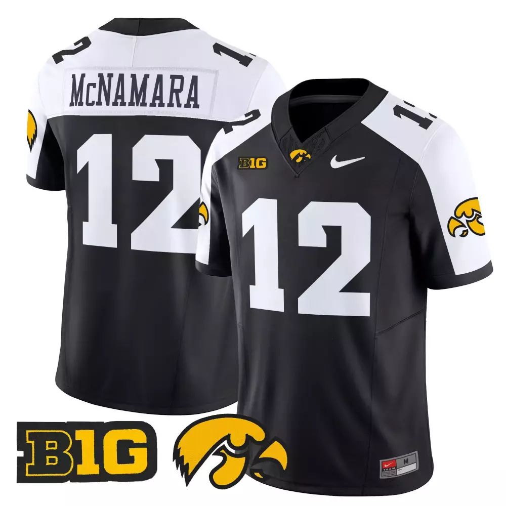 Mcnamara 12 Iowa Hawkeyes 2024 Vapor Limited Jersey | B1G Patch Stitched Fan Gear | For Men, Women & Youth