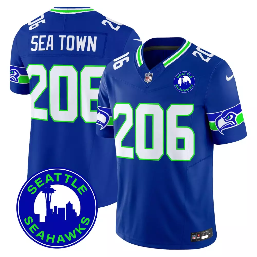 Seattle Seahawks 2025 Vapor Stitched Jersey | Blue City Patch | Fan Gear for Men, Women & Youth