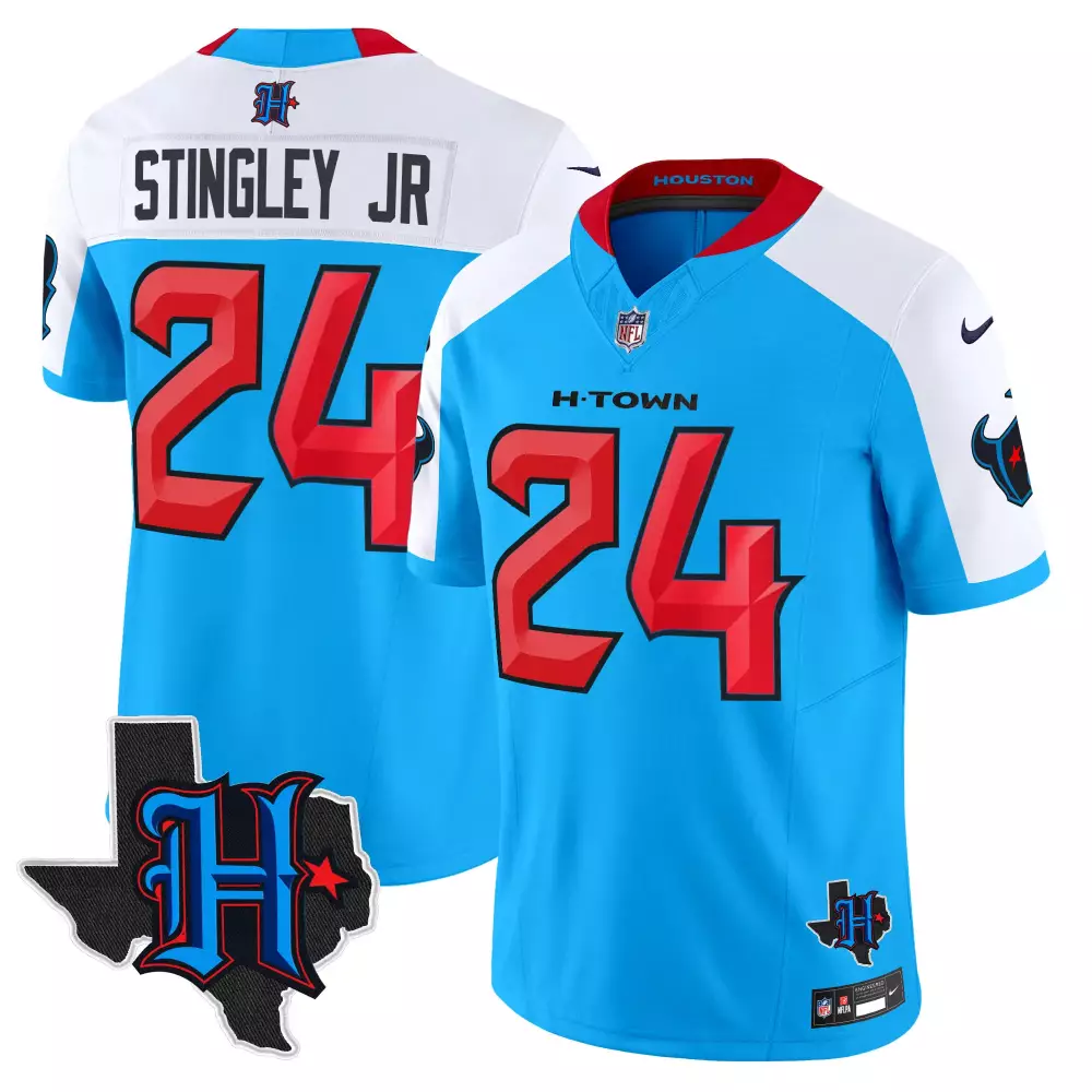 Stingley Jr. 24 Houston Texans Men's Vapor Limited Jersey | Blue Texas Patch 2025 | Limited Edition Fan Gear | For Men, Women & Youth