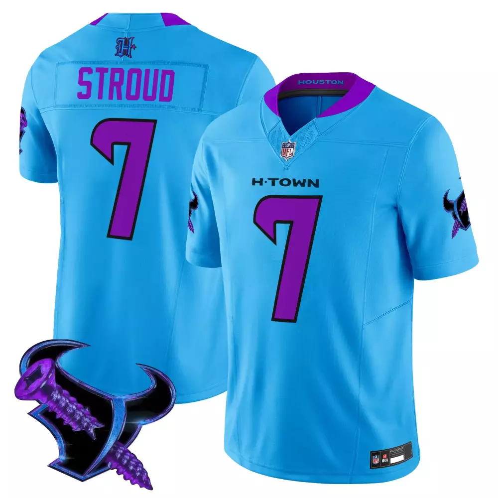 Stroud 7 Houston Texans Men's Vapor Limited Jersey | 2025 Black Embroidered Patch | Game Day Outfit | For Men, Women & Youth