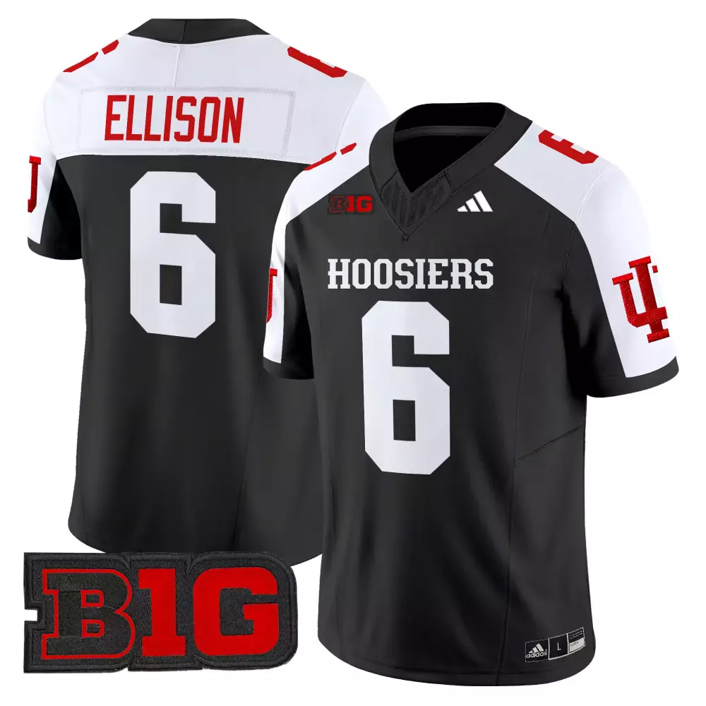 Indiana Hoosiers Black Stitched Jersey | Name Patch Ellison 6 | 2025 Limited Edition for Fans | For Men, Women & Youth