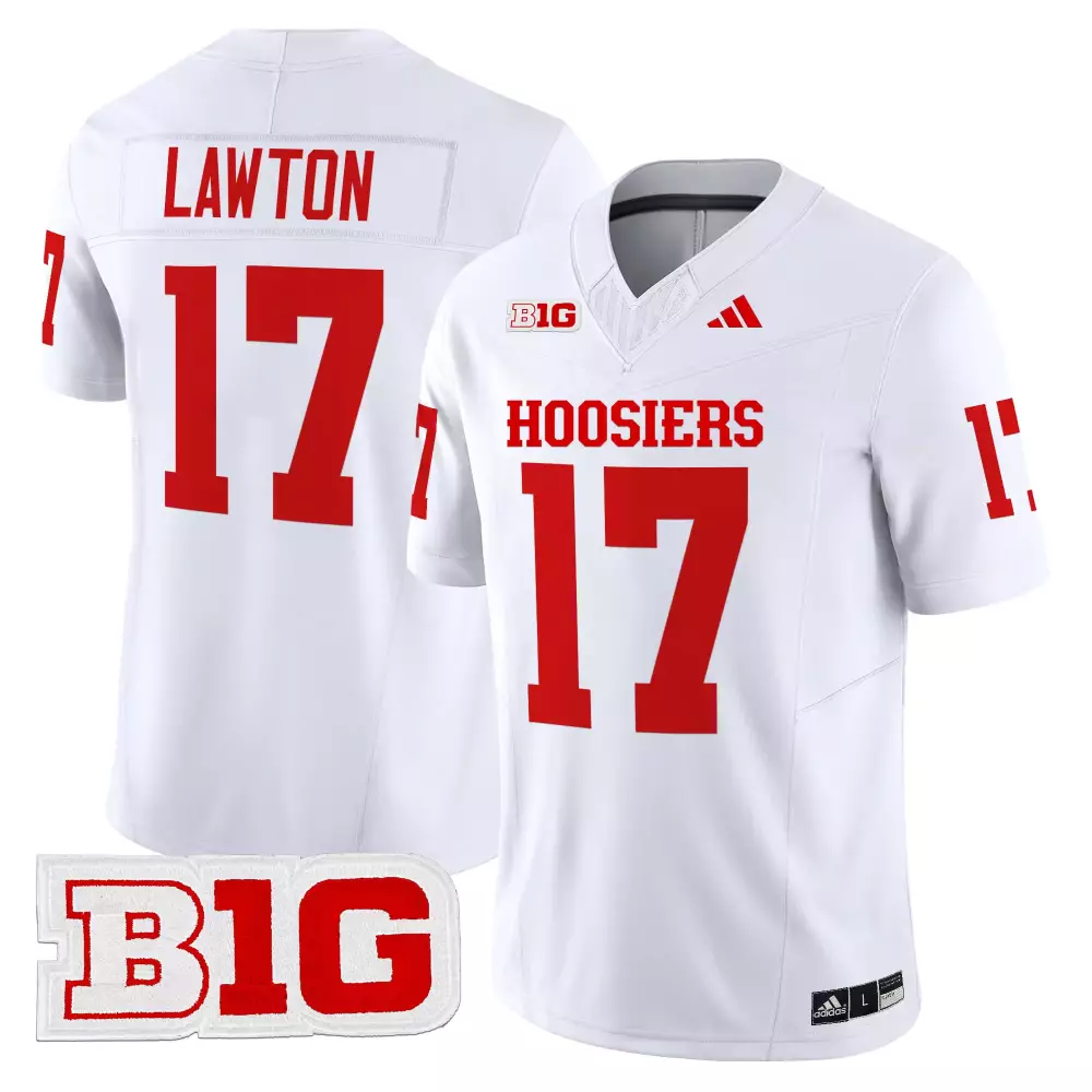 Indiana Hoosiers White All Stitched Jersey | Name Patch Lawton 17 | 2025 Limited Style for Fans | For Men, Women & Youth