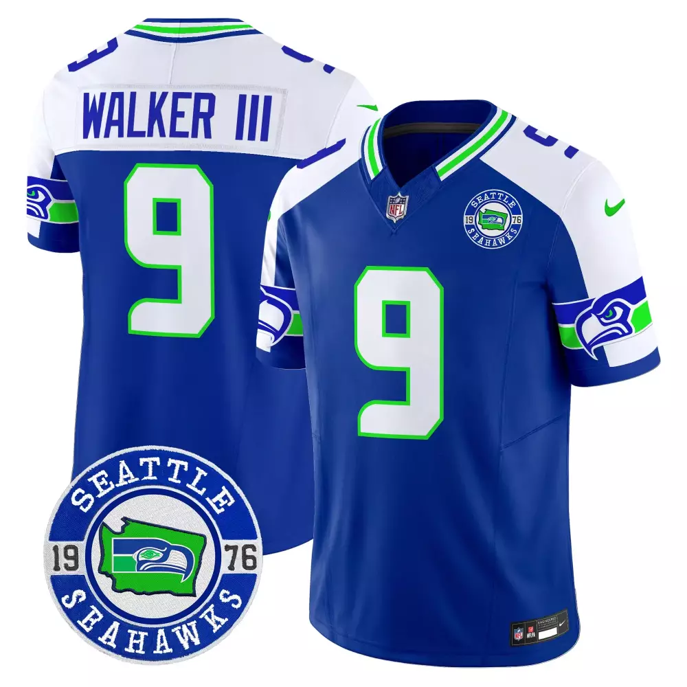 Walker III Seattle Seahawks Stitched Jersey 9 Blue 2025 with Name Patch | Classic Fan Gear | For Men, Women & Youth