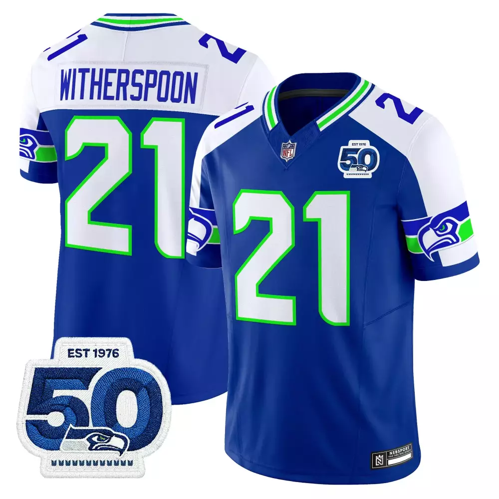 Witherspoon 21 Seattle Seahawks Green Stitched Jersey | Year 2025 Name Patch | Limited Edition Fan Gear | For Men, Women & Youth