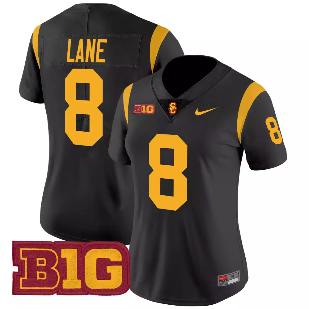 Lemon 6 USC Trojans 2025 Black Vapor Jersey | All Stitched B1G Patch ...