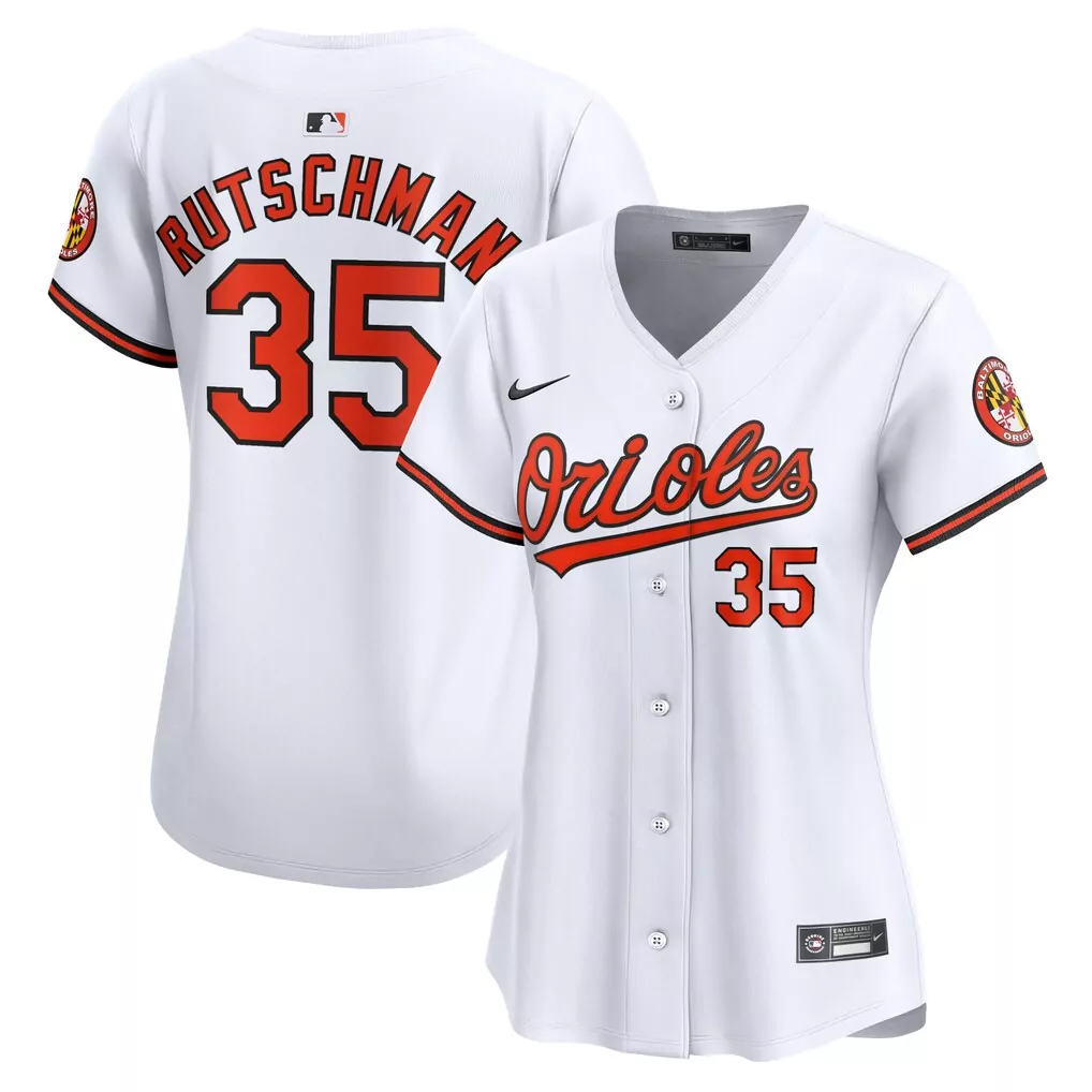 Adley Rutschman Baltimore Orioles Nike Women's Home Limited Player Jersey | White | Premium Fan Gear for Men, Women & Youth