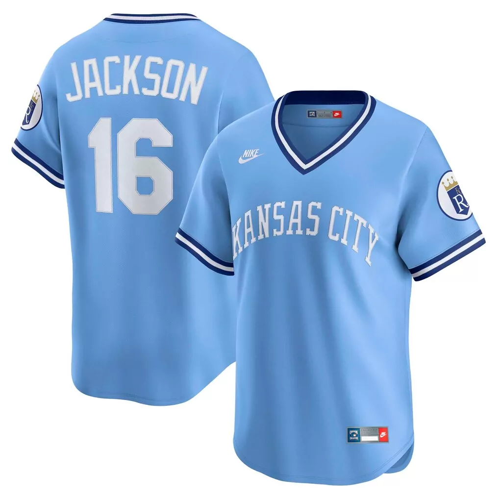 Bo Jackson Kansas City Royals Nike Throwback Cooperstown Collection Jersey | Light Blue Style | Limited Edition Fan Gear | For Men, Women & Youth
