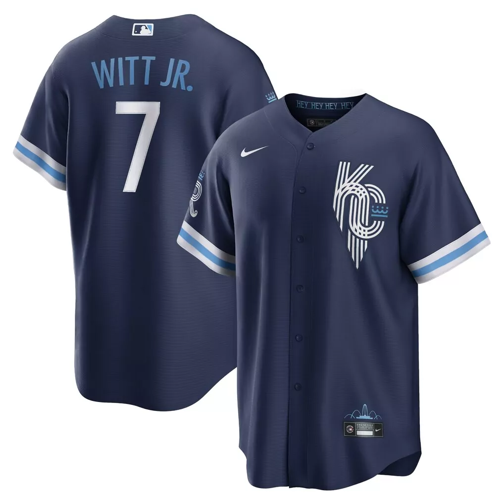 Bobby Witt Jr Kansas City Royals Nike City Connect Replica Player Jersey | Navy | Men's Fan Gear for Game Day