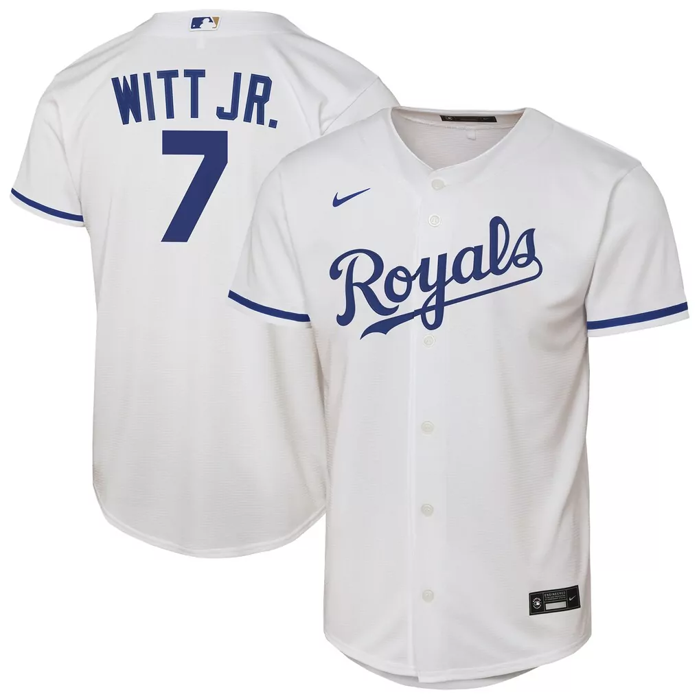 Bobby Witt Jr. Kansas City Royals Youth Home Replica Jersey | White Nike Fan Gear | For Men, Women & Youth