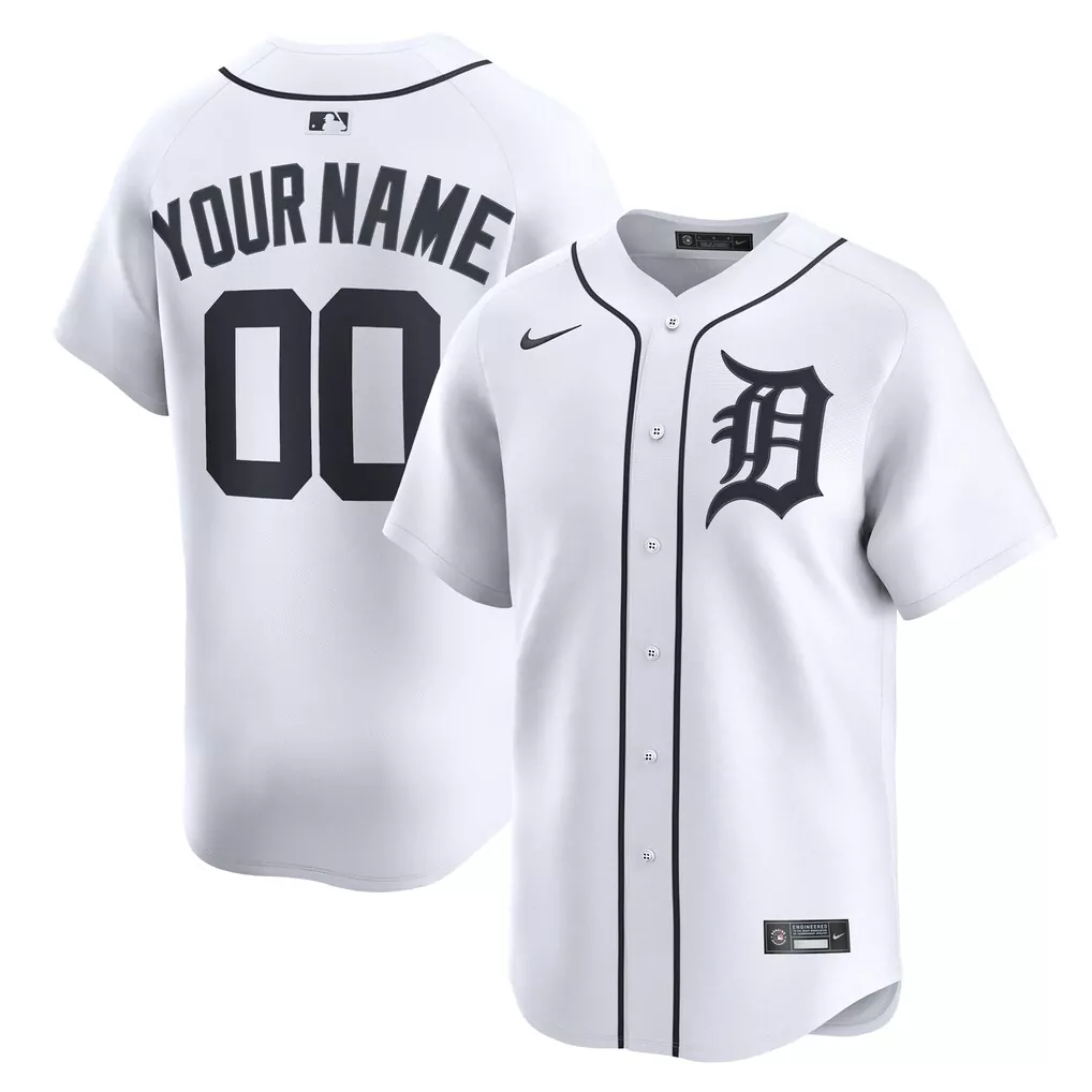 Detroit Tigers Nike Home Limited Custom Jersey | White Fan Gear for Men, Women & Youth