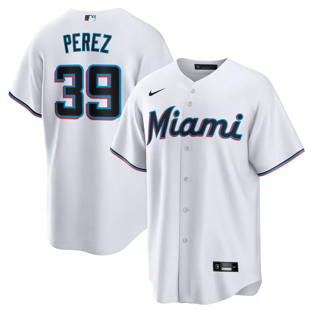 Eury Perez Miami Marlins Nike Home Replica Jersey | Classic White Design | Fan Gear for MLB Fans | For Men, Women & Youth