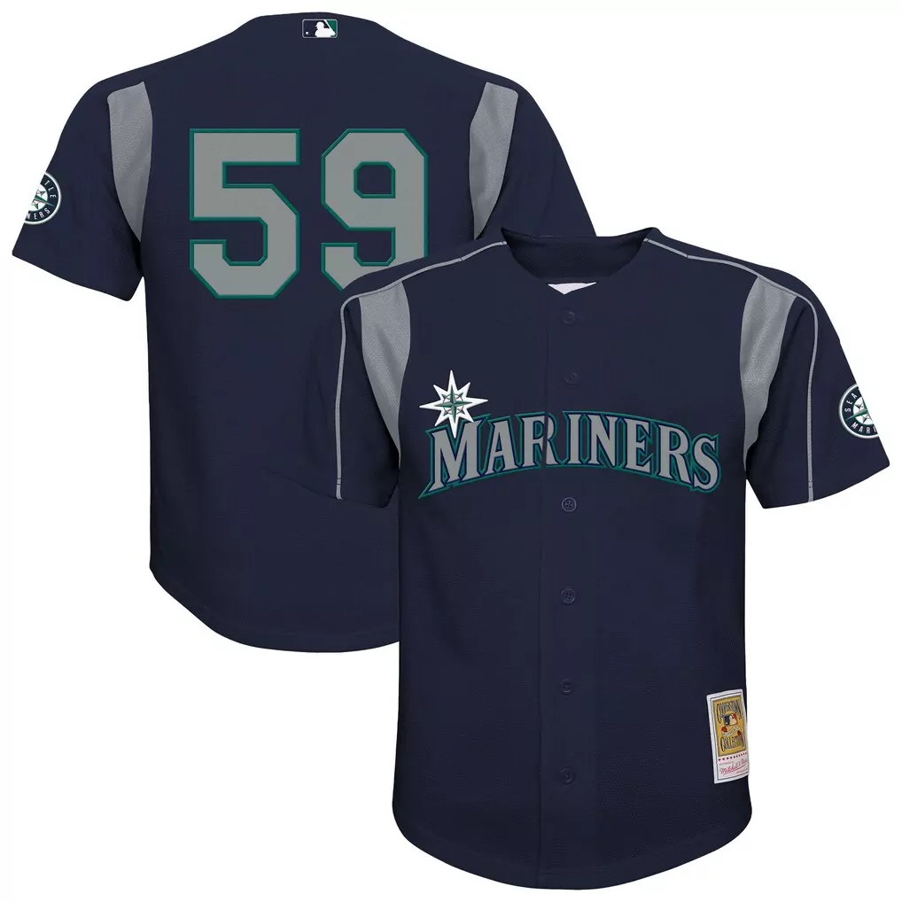 Felix Hernandez Youth Mesh Batting Practice Jersey | Stitched Mariners Navy Gear | For Youth