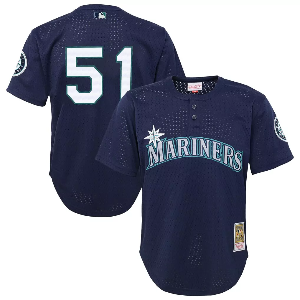 Ichiro Suzuki Youth Batting Practice Jersey | Authentic Mitchell & Ness Navy Fan Gear | For Men, Women & Youth