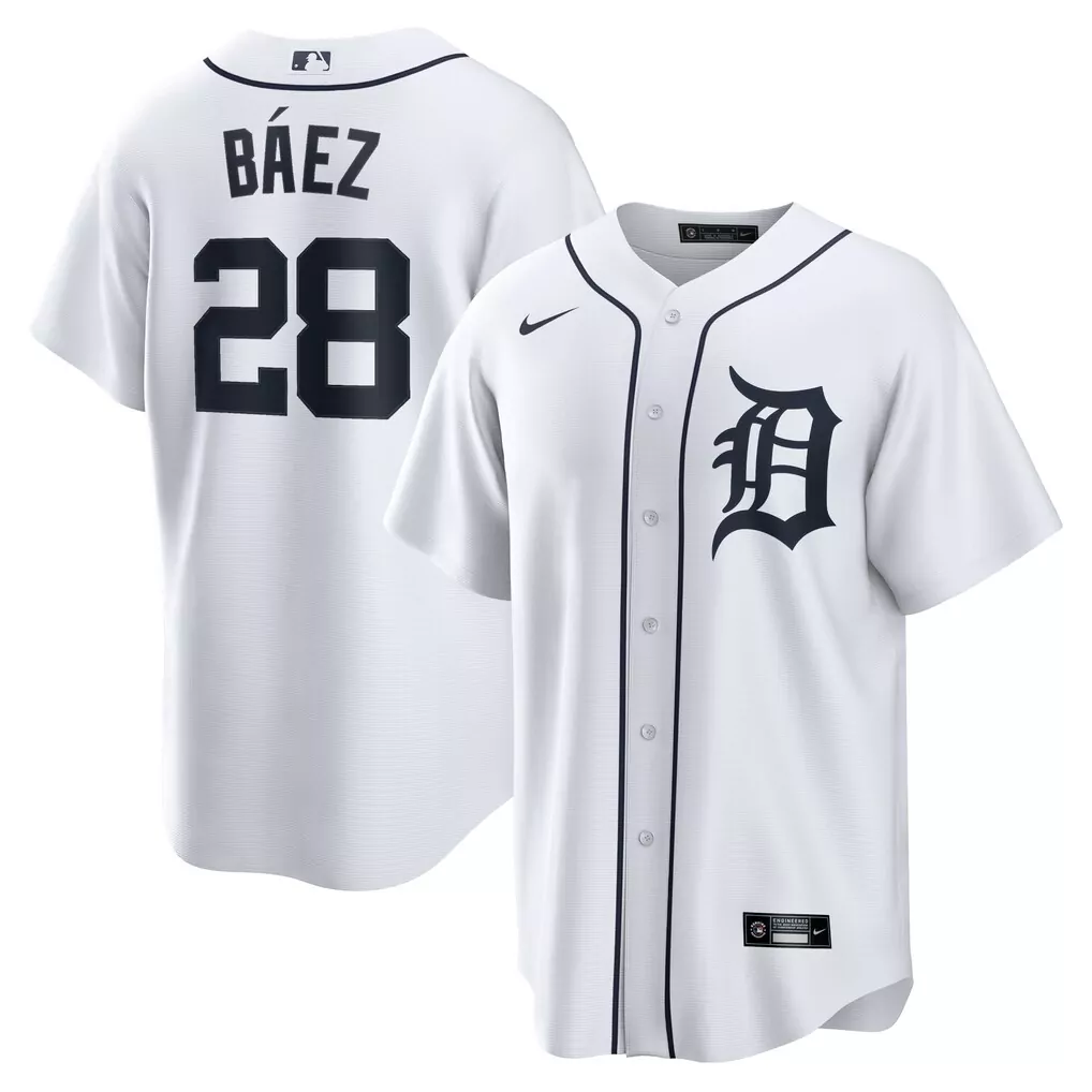 Javier Baez Detroit Tigers Nike Home Replica Player Jersey | Classic White Design | Fan Gear for Game Day | For Men, Women & Youth