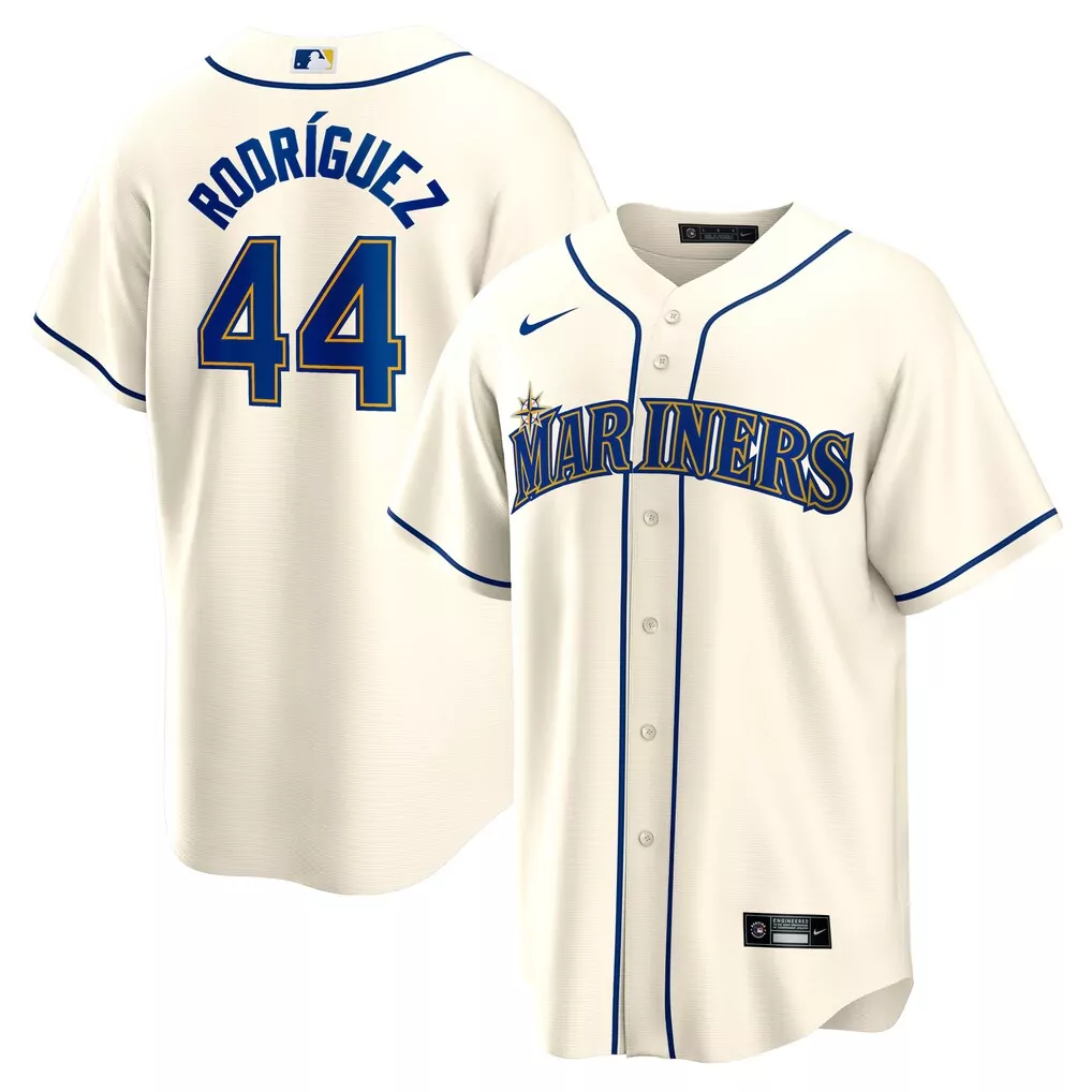 Rodriguez Seattle Mariners Nike Alternate 2 Replica Jersey | Cream Color | For Men, Women & Youth
