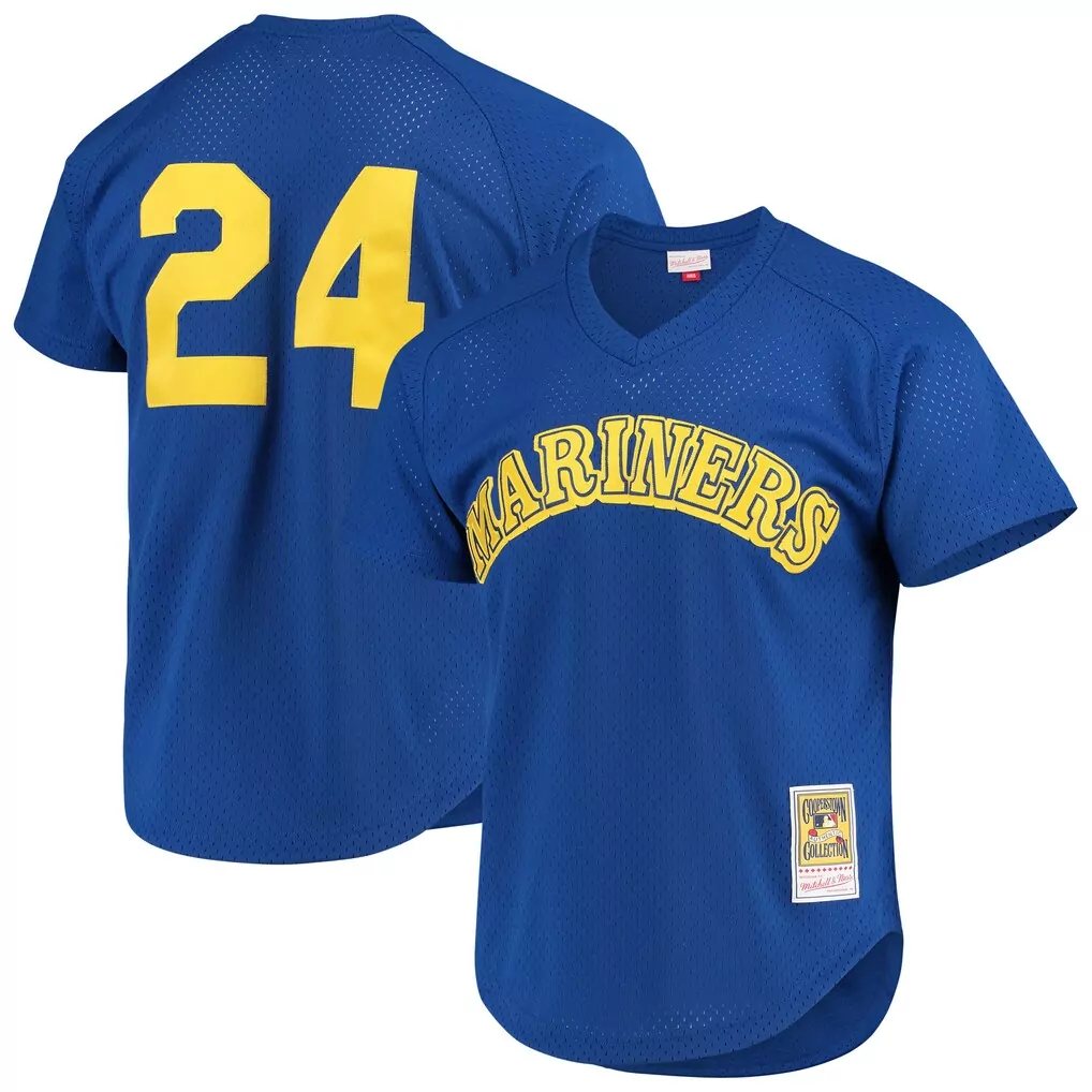 Ken Griffey Jr. Seattle Mariners 2023 Cooperstown Mesh Jersey | Royal Blue | Replica Fan Gear | For Men, Women & Youth