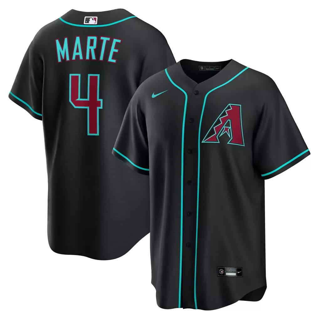 Ketel Marte Arizona Diamondbacks Nike Alternate Replica Jersey | Black | Replica Fan Gear | For Men, Women & Youth
