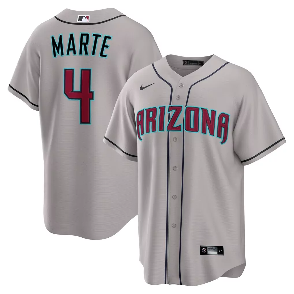 Ketel Marte Arizona Diamondbacks Nike Road Replica Jersey | Gray | Replica Fan Gear | For Men, Women & Youth