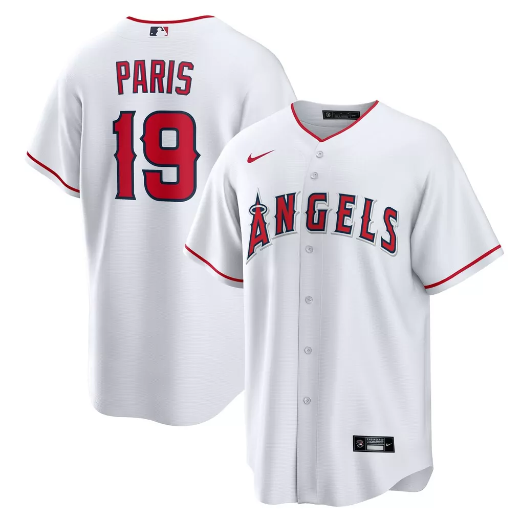 Kyren Paris Los Angeles Angels Nike Home Replica Jersey | Classic White Design | For Men, Women & Youth