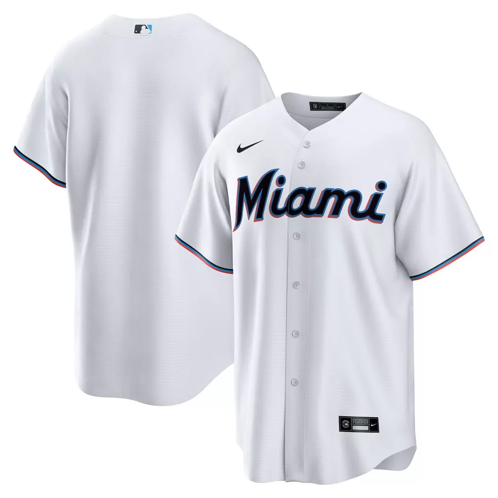 Miami Marlins Nike Home Replica Team Jersey | White Style for Men, Women & Youth