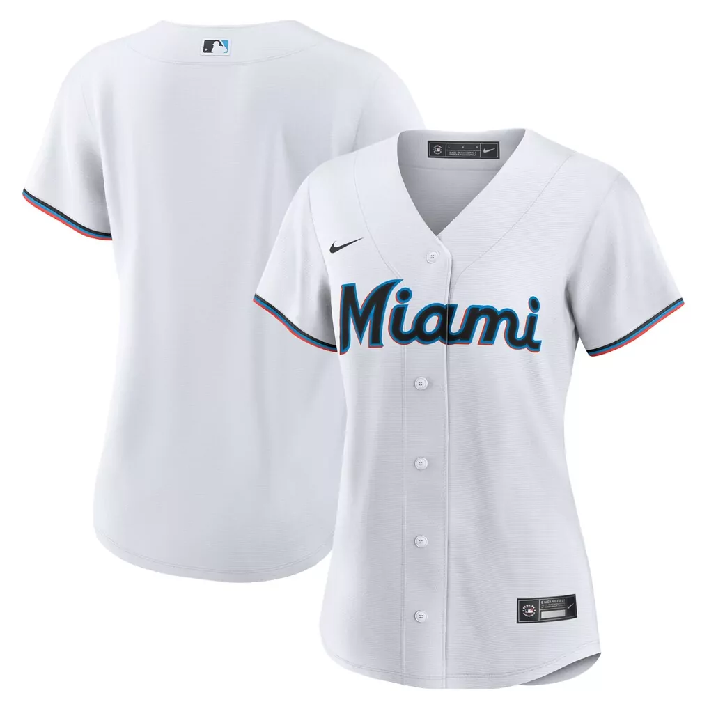 Miami Marlins Women's Replica Team Jersey | White Nike Fan Gear | Perfect for Game Day | For Men, Women & Youth