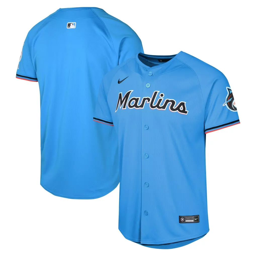 Miami Marlins Youth Alternate Limited Jersey | Blue Nike Fan Gear | Great Gift for Young Fans | For Men, Women & Youth