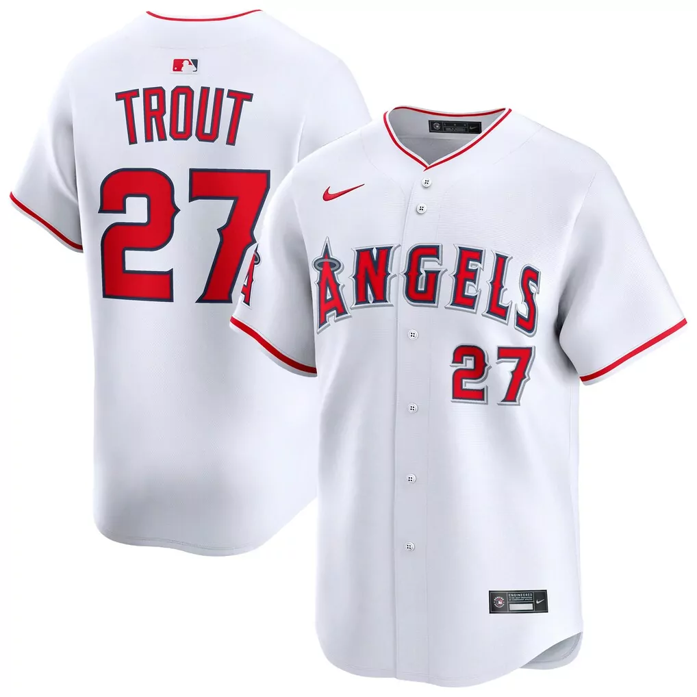 Mike Trout Los Angeles Angels Nike Home Limited Player Jersey | White Fan Gear for Men, Women & Youth